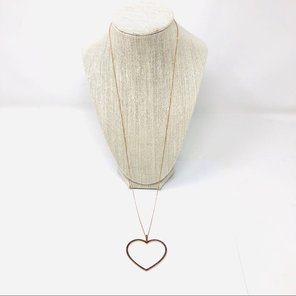 Rose gold sterling silver crystal heart 💖 necklace - Picture 9 of 15